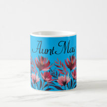 Personalisierte florale Tasse - Anpassbare Blume T