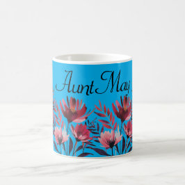 Personalisierte florale Tasse - Anpassbare Blume T