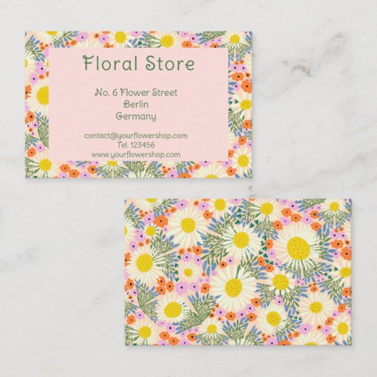 Personalisierte florale Visitenkarte (Vorne/Hinten)