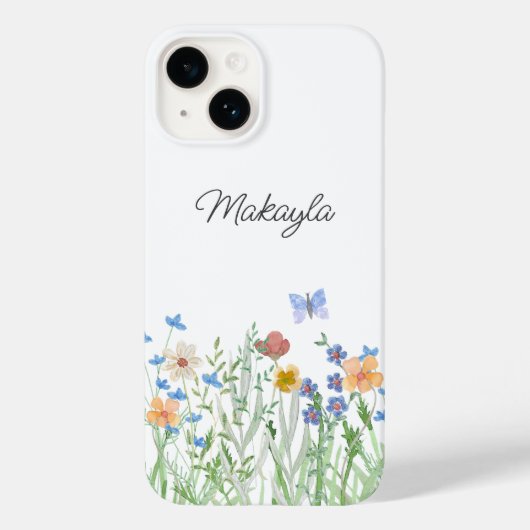 Personalisierte florale Wildblume Case-Mate iPhone Hülle (Rückseite)