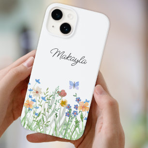 Personalisierte florale Wildblume Case-Mate iPhone 14 Hülle