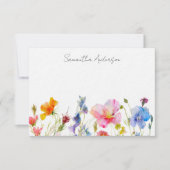 Personalisierte florale Wildblume Mitteilungskarte (Vorderseite)