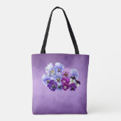 Personalisierte Floraltasche mit hübschen Stiefmüt Tasche (Rückseite)