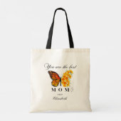 Personalisierte Floraltasche mit Schmetterling Tragetasche (Rückseite)