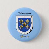 Personalisierte Flores Historischer Schild Button (Vorderseite)