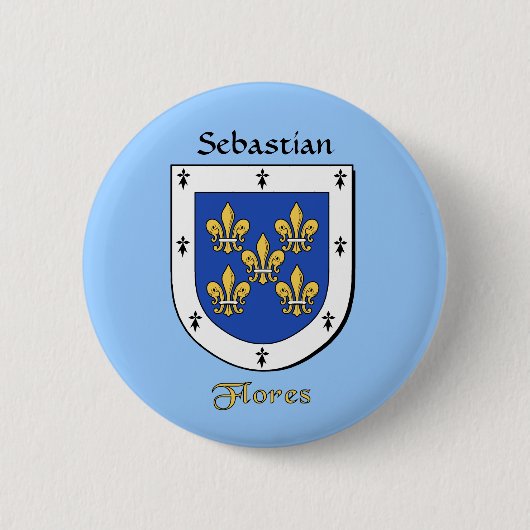 Personalisierte Flores Historischer Schild Button (Vorderseite)