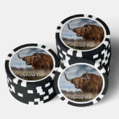 Personalisierte Fluffy Scottish Highland Cow Pokerchips (Stapel)