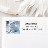 Personalisierte Fluffy White Kitten im Schnee (Insitu)