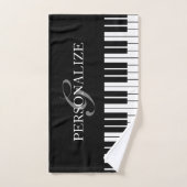 Personalisierte Flügelschlüssel in Schwarz-Weiß Handtuch (Handtuch)