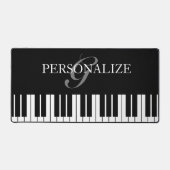 Personalisierte Flügeltasten in Schwarzweiß Schreibtischunterlage (Vorderseite)