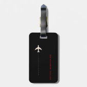 personalisierte Flugreise in schwarz-rot Gepäckanhänger (Rückseite vertikal)
