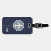 Personalisierte Flugreise mit Blue Gepäckanhänger (Vorderseite horizontal)