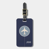 Personalisierte Flugreise mit Blue Gepäckanhänger (Vorderseite vertikal)