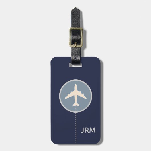Personalisierte Flugreise mit Blue Gepäckanhänger (Vorderseite vertikal)