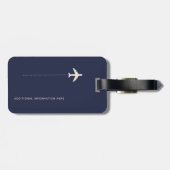 Personalisierte Flugreise mit Blue Gepäckanhänger (Rückseite horizontal)