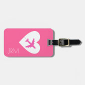personalisierte Flugreise mit der farbigen Liebe Gepäckanhänger (Vorderseite horizontal)