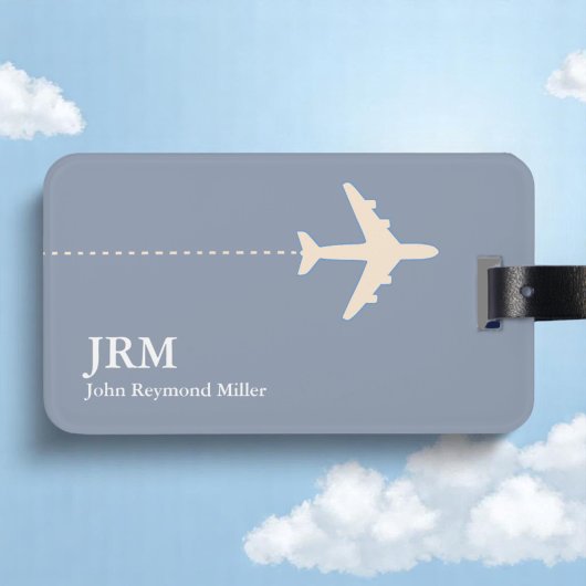 Personalisierte Flugreise mit Dusty Blue Gepäckanhänger