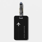 Personalisierte Flugreise schwarz Gepäckanhänger (Rückseite vertikal)