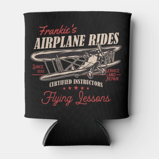 Personalisierte Flugreisen Retro-Flugstunden Dosenkühler (Vorderseite)