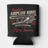 Personalisierte Flugreisen Retro-Flugstunden Dosenkühler (Rückseite)