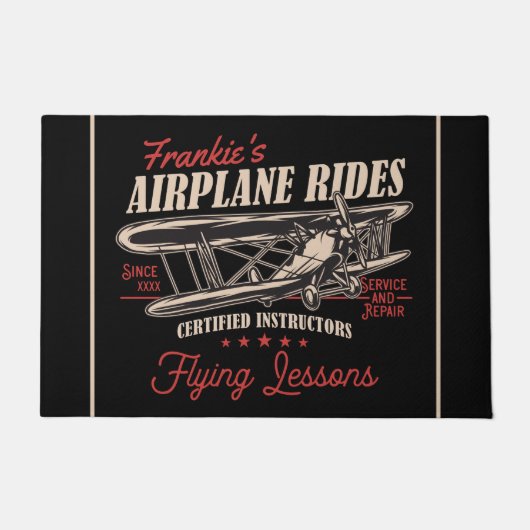 Personalisierte Flugreisen Retro-Flugstunden Fußmatte (Vorderseite)