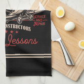 Personalisierte Flugreisen Retro-Flugstunden Geschirrtuch (Viertel Falte)