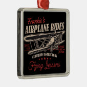 Personalisierte Flugreisen Retro-Flugstunden Ornament Aus Metall (Rechts)