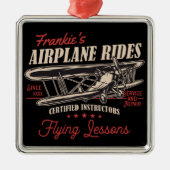 Personalisierte Flugreisen Retro-Flugstunden Ornament Aus Metall (Vorne)