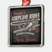 Personalisierte Flugreisen Retro-Flugstunden Ornament Aus Metall (Links)