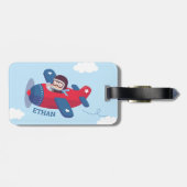 Personalisierte Flugzeugboote für niedliche Luftfa Gepäckanhänger (Rückseite horizontal)