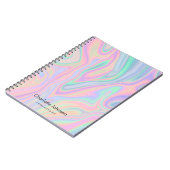 Personalisierte Flüssig-Irideszierende Pastellfarb Notizblock (Linke Seite)