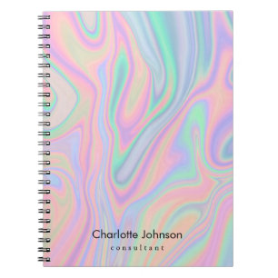 Personalisierte Flüssig-Irideszierende Pastellfarb Notizblock