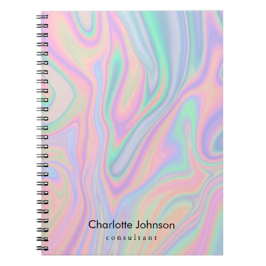 Personalisierte Flüssig-Irideszierende Pastellfarb Notizblock (Vorderseite)