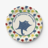 Personalisierte Flying Sugar Gliders Primärfarben Pappteller (Vorderseite)