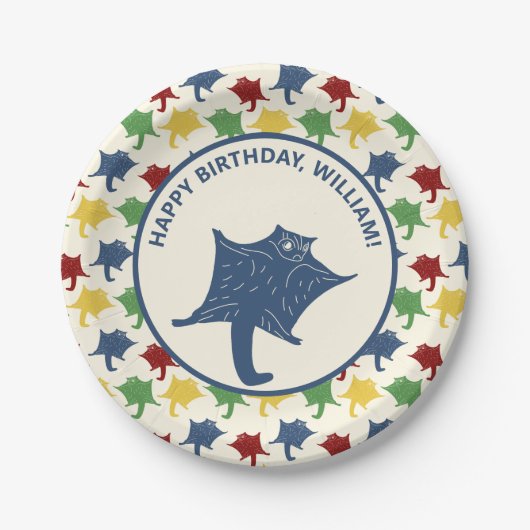 Personalisierte Flying Sugar Gliders Primärfarben Pappteller (Vorderseite)