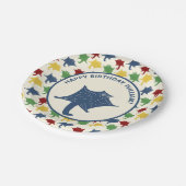 Personalisierte Flying Sugar Gliders Primärfarben Pappteller (Schrägansicht)