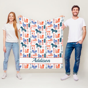 Personalisierte Folklorekunst Fleecedecke