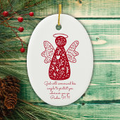 Personalisierte Folklorekunst Roter Engel Skandina Keramik Ornament