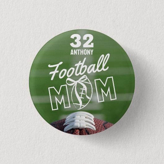 Personalisierte Football-Mom- Anstecknadel, Trikot Button (Vorderseite)