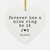 Personalisierte Forever Typografie Verlobt Keramik Ornament (Vorne)