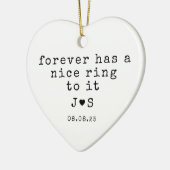Personalisierte Forever Typografie Verlobt Keramik Ornament (Links)
