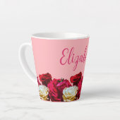 Personalisierte formale Rose auf Pink Small Milchtasse (Linke Ecke)