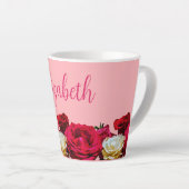 Personalisierte formale Rose auf Pink Small Milchtasse (Rechte Ecke)