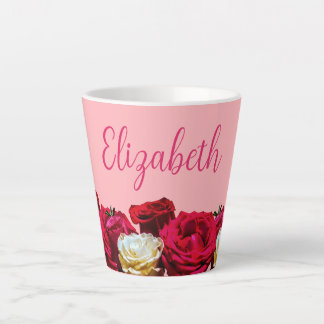 Personalisierte formale Rose auf Pink Small Milchtasse