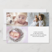 Personalisierte Foto Baby Birth Announccard Ankündigung (Rückseite)
