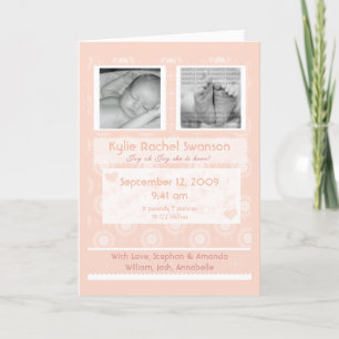 Personalisierte Foto Baby Birth Announccard Ankündigung