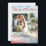 Personalisierte Foto Beach Weihnachtskarten Einladung<br><div class="desc">Personalisierte Hochzeitskarte für Beachthemas,  Personalisierte Foto Weihnachtskarten,  Weihnachtskarten für den Strand,  Weihnachtsfotos für Weihnachten</div>