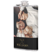 Personalisierte Foto Black and Gold Golf Clubs Flachmann (Links)