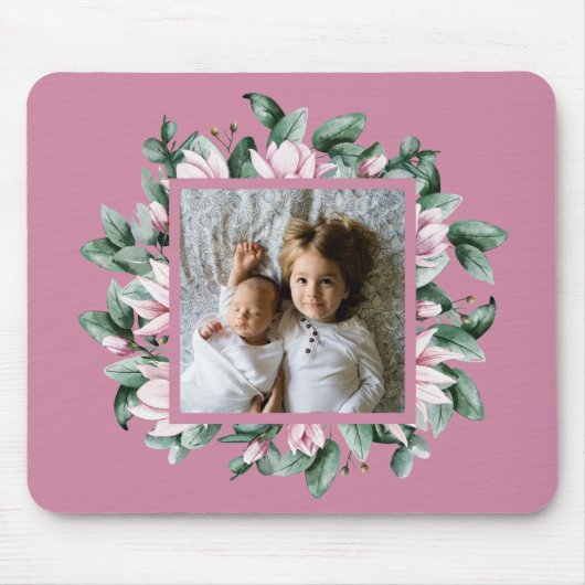 Personalisierte Foto-Blumenrahmen Mousepad (Vorne)