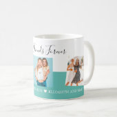 Personalisierte Foto Collage Best Friends Script-B Kaffeetasse (VorderseiteRechts)